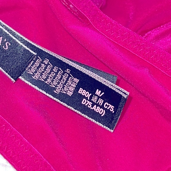 Victorias Secret Long Line V Shine Strap Bra Hot Fuchsia Pink Set - Picture 10 of 10